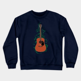 Mahogany Dreadnought Acoustic Guitar Flowering Vines Crewneck Sweatshirt